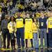 Michigan seniors line up with their parents during a senior day commemoration before the start of the Michigan vs Purdue basketball game at Crisler Center on Saturday, Feb. 25. Purdue broke Michigan's winning streak 75-61. Chris Asadian | AnnArbor.com